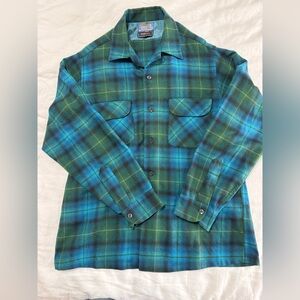 Pendleton Blue and Green Plaid Men's Shirt
